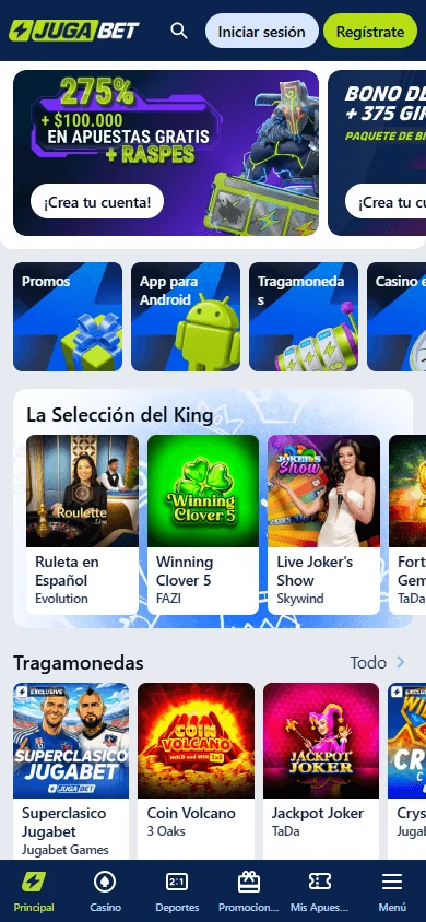 JugaBet Casino na telefonie